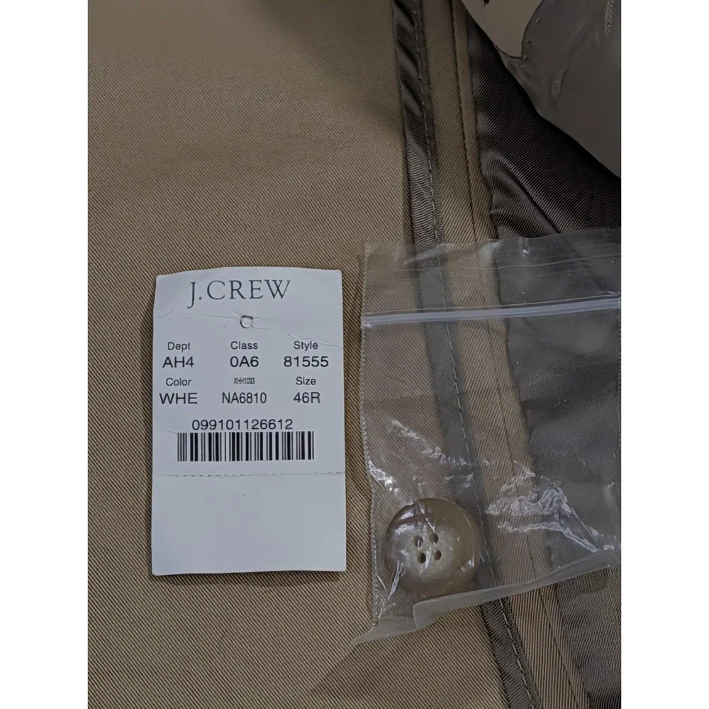 Vintage J Crew Blazer Sport Coat Jacket Mens‎ 46R Tan Cotton Business Casual
